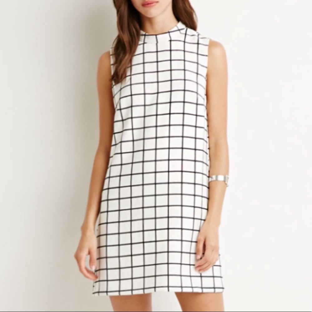 Forever 21 Grid Pattern Shift Dress - image 1
